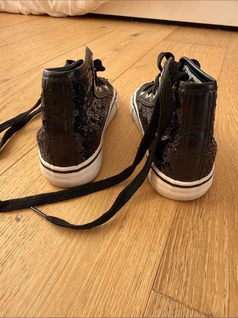 Weissman Black Sequin High-Top Sneakers for Kids